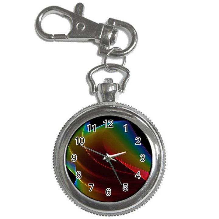 Liquid Rainbow, Abstract Wave Of Cosmic Energy  Key Chain Watch