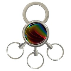 Liquid Rainbow, Abstract Wave Of Cosmic Energy  3-ring Key Chain by DianeClancy