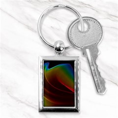 Liquid Rainbow, Abstract Wave Of Cosmic Energy  Key Chain (rectangle)