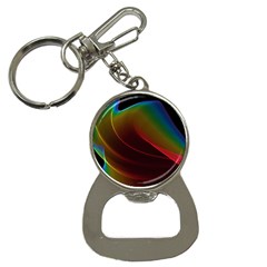 Liquid Rainbow, Abstract Wave Of Cosmic Energy  Bottle Opener Key Chain by DianeClancy