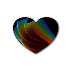 Liquid Rainbow, Abstract Wave Of Cosmic Energy  Drink Coasters (heart)