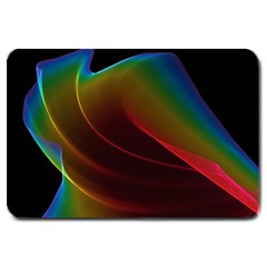 Liquid Rainbow, Abstract Wave Of Cosmic Energy  Large Door Mat by DianeClancy