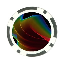 Liquid Rainbow, Abstract Wave Of Cosmic Energy  Poker Chip by DianeClancy