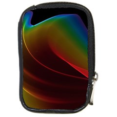 Liquid Rainbow, Abstract Wave Of Cosmic Energy  Compact Camera Leather Case by DianeClancy