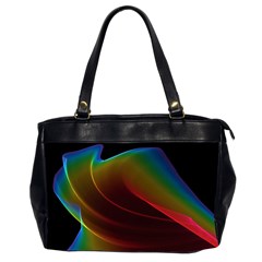 Liquid Rainbow, Abstract Wave Of Cosmic Energy  Oversize Office Handbag (two Sides)