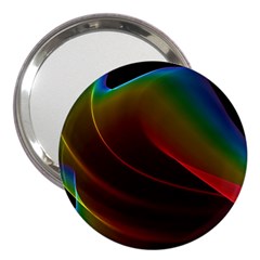 Liquid Rainbow, Abstract Wave Of Cosmic Energy  3  Handbag Mirror by DianeClancy