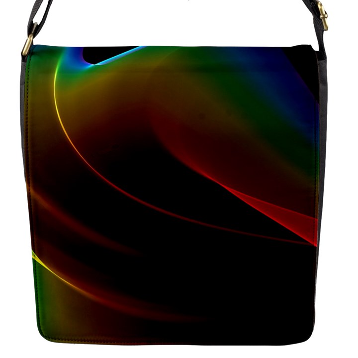 Liquid Rainbow, Abstract Wave Of Cosmic Energy  Flap Closure Messenger Bag (Small)