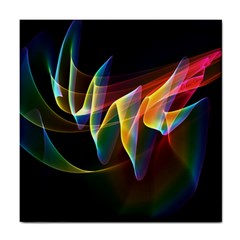 Northern Lights, Abstract Rainbow Aurora Ceramic Tile