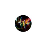 Northern Lights, Abstract Rainbow Aurora 1  Mini Button Front