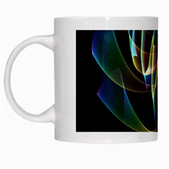 Northern Lights, Abstract Rainbow Aurora White Coffee Mug by DianeClancy