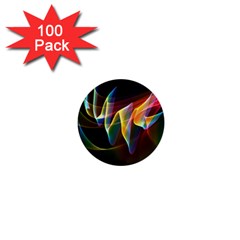 Northern Lights, Abstract Rainbow Aurora 1  Mini Button (100 Pack) by DianeClancy