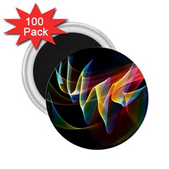 Northern Lights, Abstract Rainbow Aurora 2 25  Button Magnet (100 Pack)