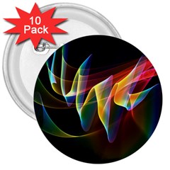 Northern Lights, Abstract Rainbow Aurora 3  Button (10 Pack) by DianeClancy