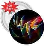 Northern Lights, Abstract Rainbow Aurora 3  Button (100 pack) Front