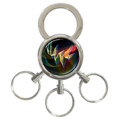 Northern Lights, Abstract Rainbow Aurora 3-ring Key Chain by DianeClancy