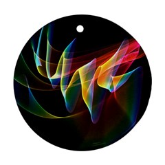 Northern Lights, Abstract Rainbow Aurora Round Ornament (two Sides)