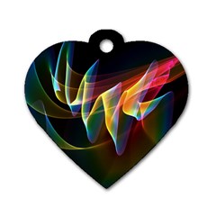 Northern Lights, Abstract Rainbow Aurora Dog Tag Heart (one Sided) 