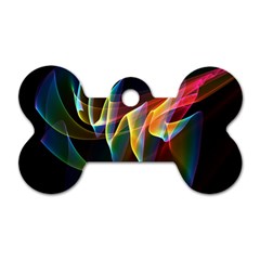 Northern Lights, Abstract Rainbow Aurora Dog Tag Bone (one Sided)