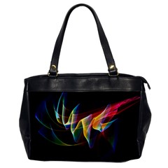 Northern Lights, Abstract Rainbow Aurora Oversize Office Handbag (one Side)