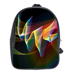 Northern Lights, Abstract Rainbow Aurora School Bag (xl) by DianeClancy