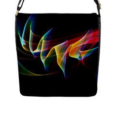 Northern Lights, Abstract Rainbow Aurora Flap Closure Messenger Bag (large) by DianeClancy