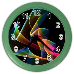 Crystal Rainbow, Abstract Winds Of Love  Wall Clock (color) by DianeClancy