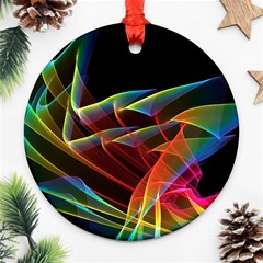 Dancing Northern Lights, Abstract Summer Sky  Round Ornament by DianeClancy