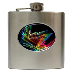 Dancing Northern Lights, Abstract Summer Sky  Hip Flask by DianeClancy