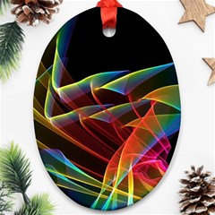 Dancing Northern Lights, Abstract Summer Sky  Oval Ornament (two Sides) by DianeClancy