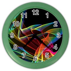 Dancing Northern Lights, Abstract Summer Sky  Wall Clock (color)