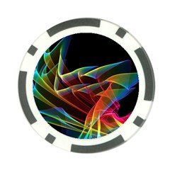 Dancing Northern Lights, Abstract Summer Sky  Poker Chip