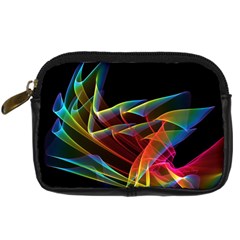 Dancing Northern Lights, Abstract Summer Sky  Digital Camera Leather Case by DianeClancy