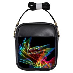 Dancing Northern Lights, Abstract Summer Sky  Girl s Sling Bag by DianeClancy