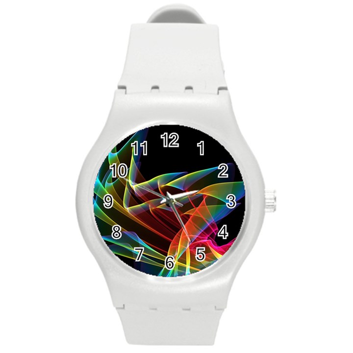 Dancing Northern Lights, Abstract Summer Sky  Plastic Sport Watch (Medium)