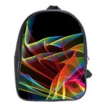 Dancing Northern Lights, Abstract Summer Sky  School Bag (XL) Front