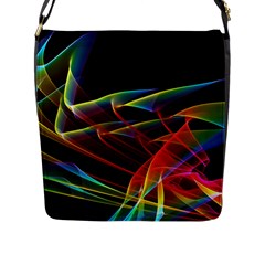 Dancing Northern Lights, Abstract Summer Sky  Flap Closure Messenger Bag (large)