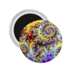 Desert Winds, Abstract Gold Purple Cactus  2 25  Button Magnet by DianeClancy