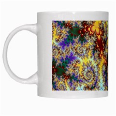 Desert Winds, Abstract Gold Purple Cactus  White Coffee Mug by DianeClancy