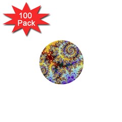 Desert Winds, Abstract Gold Purple Cactus  1  Mini Button (100 Pack) by DianeClancy