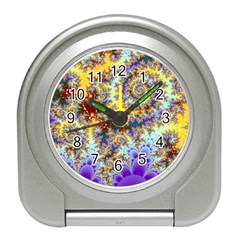 Desert Winds, Abstract Gold Purple Cactus  Desk Alarm Clock