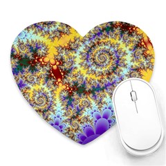 Desert Winds, Abstract Gold Purple Cactus  Mouse Pad (heart) by DianeClancy