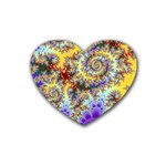 Desert Winds, Abstract Gold Purple Cactus  Drink Coasters 4 Pack (Heart)  Front