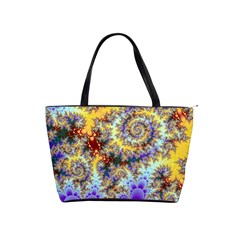 Desert Winds, Abstract Gold Purple Cactus  Large Shoulder Bag by DianeClancy