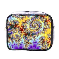 Desert Winds, Abstract Gold Purple Cactus  Mini Travel Toiletry Bag (one Side)