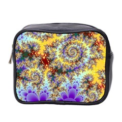 Desert Winds, Abstract Gold Purple Cactus  Mini Travel Toiletry Bag (two Sides)