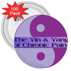 Yin & Yang Of Chronic Pain 3  Button (100 Pack) by FunWithFibro