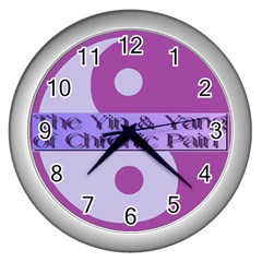 Yin & Yang Of Chronic Pain Wall Clock (silver) by FunWithFibro