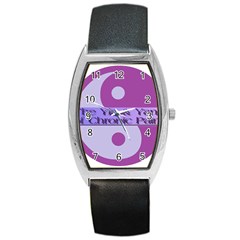 Yin & Yang Of Chronic Pain Tonneau Leather Watch by FunWithFibro