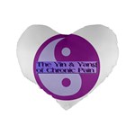 Yin & Yang Of Chronic Pain 16  Premium Heart Shape Cushion  Back