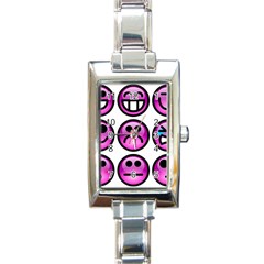 Chronic Pain Emoticons Rectangular Italian Charm Watch